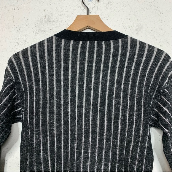 Rag & Bone Button Front Striped Black Fitted Cardigan Sweater - Picture 6 of 9